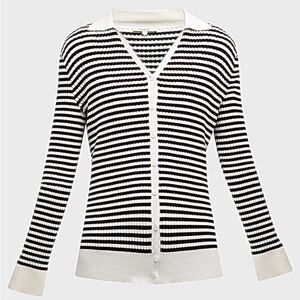 B&W Striped Cardigan